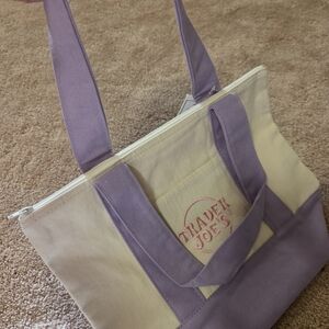 Lavender & Cream Canvas Tote Bag